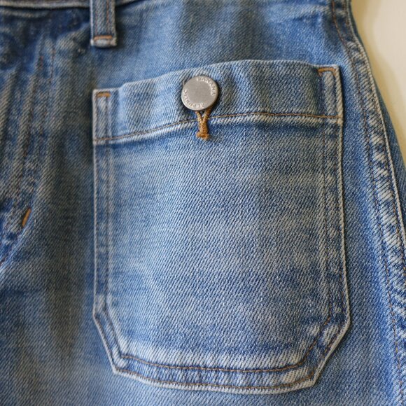 Banana Republic BR denim pencil a-line jean skirt petite 4 4P P4 - Picture 10 of 13